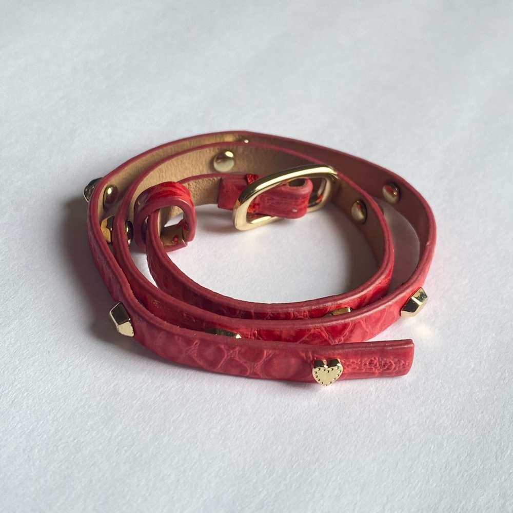 Stella & dot- red Hudson- wrap around red studded bracelet